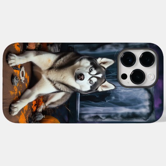 Siberian Husky Pumpkins Halloween Beängstigend Case-Mate iPhone Hülle (Rückseite (Horizontal))