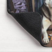 Siberian Husky Pumpkins Halloween Beängstigend Mousepad (Ecke)