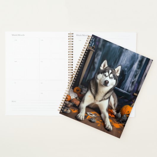 Siberian Husky Pumpkins Halloween Beängstigend Planer (Anzeige)
