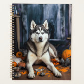 Siberian Husky Pumpkins Halloween Beängstigend Planer (Vorderseite)