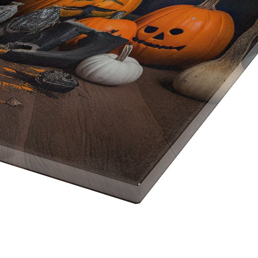 Siberian Husky Pumpkins Halloween Beängstigend Schneidebrett (Ecke)