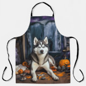 Siberian Husky Pumpkins Halloween Beängstigend Schürze (Vorderseite)
