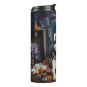 Siberian Husky Pumpkins Halloween Beängstigend Thermosbecher (Nach links gedreht)