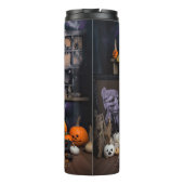 Siberian Husky Pumpkins Halloween Beängstigend Thermosbecher (Rückseite)
