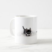 Siberian Husky Puppie with lights Kaffeetasse (Vorderseite Links)