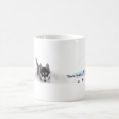 Siberian Husky Puppie with lights Kaffeetasse (Mittel)