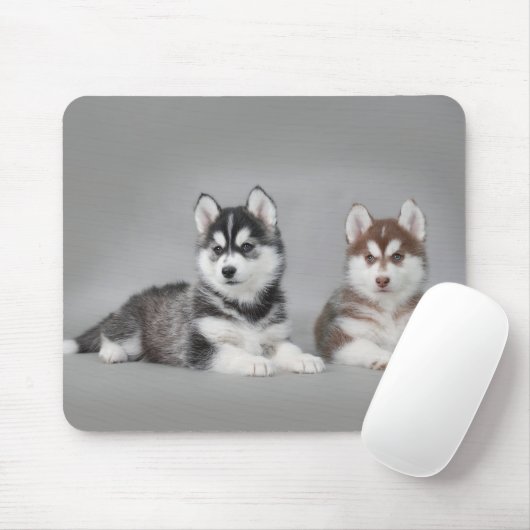 Siberian husky puppies mousepad (Mit Mouse)