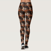 Siberian Husky Puppy Autumn Delight Pumpkin  Leggings (Rückseite)