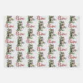 Siberian Husky Red Berry Holly Weihnachten Geschenkpapier Set (Vorderseite 2)