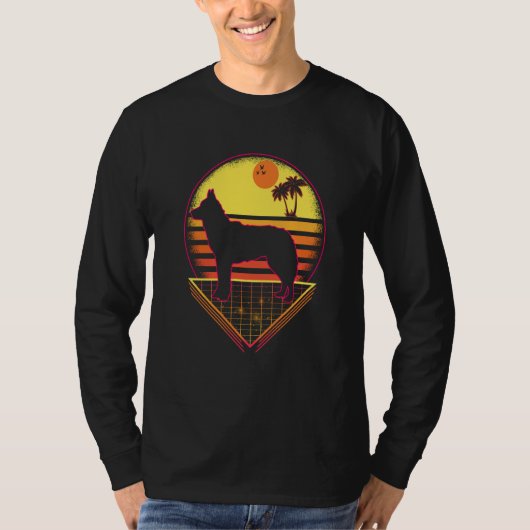 Siberian Husky Retro Sunset Vintage  Dog T-Shirt (Vorderseite)