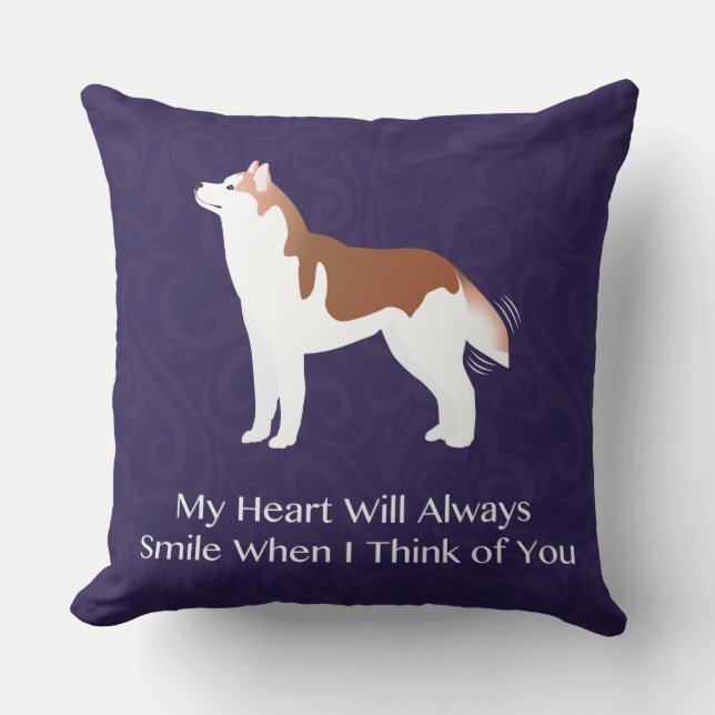 Siberian Husky - Rot - Denken Sie an Ihr Design Kissen (Vorderseite)