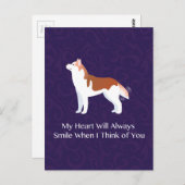 Siberian Husky - Rot - Denken Sie an Ihr Design Postkarte (Vorne/Hinten)