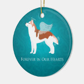 Siberian Husky - Rot - Gedenkdesign für Haustiere Keramikornament (Links)