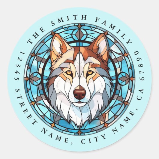 Siberian Husky Round Stickers (Vorderseite)