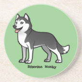 Siberian Husky Sandstein Untersetzer (Vorne)