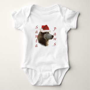 Siberian Husky Santa Paws Baby Strampler