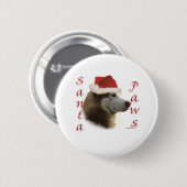 Siberian Husky Santa Paws Button (Vorne & Hinten)