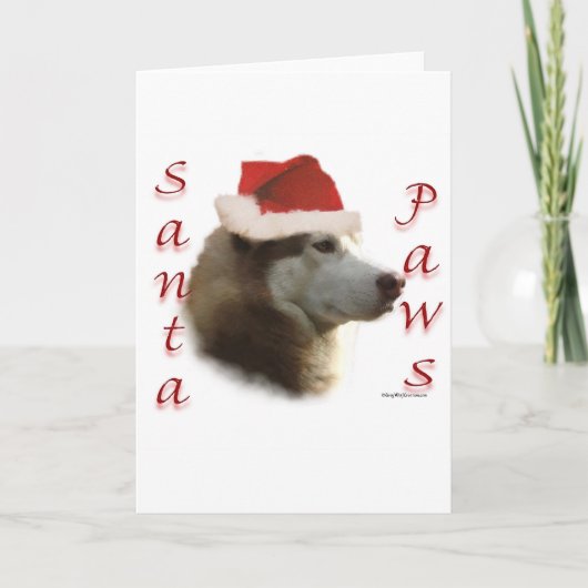 Siberian Husky Santa Paws Feiertagskarte (Vorderseite)