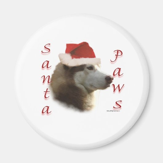 Siberian Husky Santa Paws Magnet (Vorne)