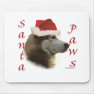 Siberian Husky Santa Paws Mousepad
