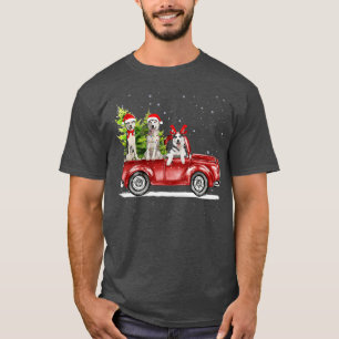 Siberian Husky Santa Red Truck Schneehotel T-Shirt