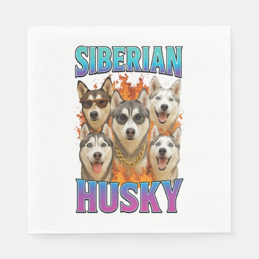Siberian Husky Serviette (Vorderseite)