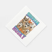 Siberian Husky Serviette (Ecke)