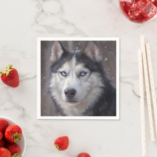 Siberian Husky Serviette (Beispiel)