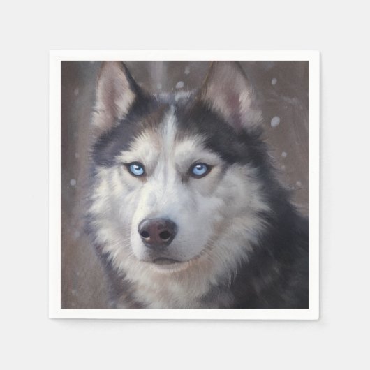 Siberian Husky Serviette (Vorderseite)
