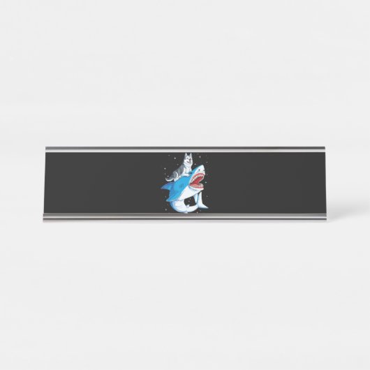 Siberian Husky Shark Jawsome Dog Lover spendet Pla Schreibtischnamensplakette (Vorderseite )