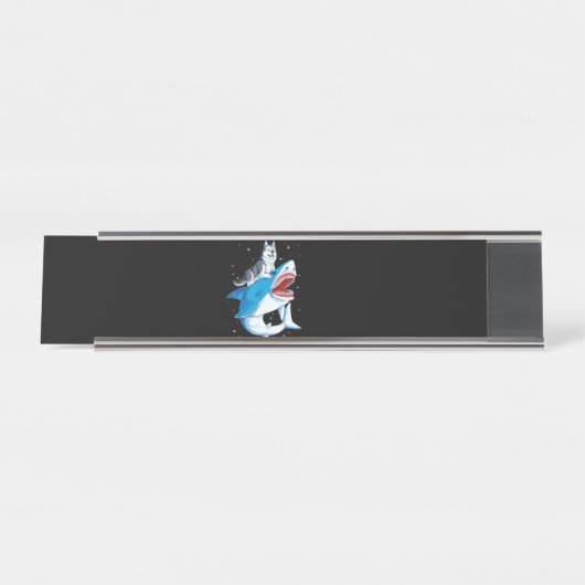Siberian Husky Shark Jawsome Dog Lover spendet Pla Schreibtischnamensplakette (Vorderseite )