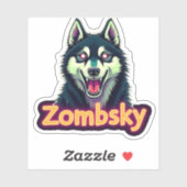 Siberian Husky Sibe Zombie Dog Halloween Essential Aufkleber (Blatt)
