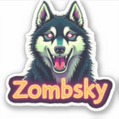 Siberian Husky Sibe Zombie Dog Halloween Essential Aufkleber (Vorderseite)