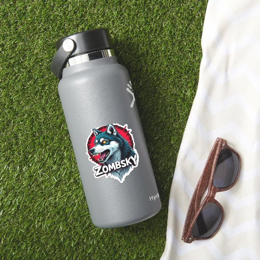 Siberian Husky Sibe Zombie Dog Halloween Essential Aufkleber (HydroFlask Insitu)