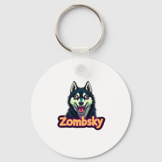 Siberian Husky Sibe Zombie Dog Halloween Essential Schlüsselanhänger (Vorderseite)