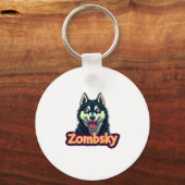 Siberian Husky Sibe Zombie Dog Halloween Essential Schlüsselanhänger (Vorderseite)