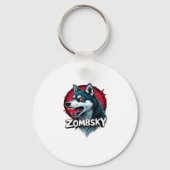 Siberian Husky Sibe Zombie Dog Halloween Essential Schlüsselanhänger (Vorderseite)