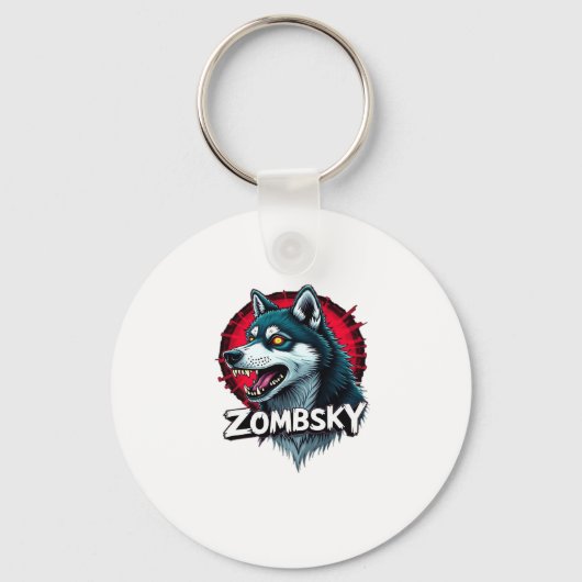 Siberian Husky Sibe Zombie Dog Halloween Essential Schlüsselanhänger (Vorderseite)
