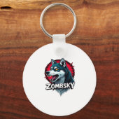 Siberian Husky Sibe Zombie Dog Halloween Essential Schlüsselanhänger (Vorderseite)