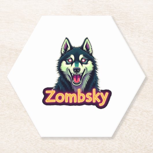 Siberian Husky Sibe Zombie Dog Halloween Essential Untersetzer (Vorderseite)