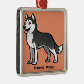 Siberian Husky Silbernes Ornament (Rechts)