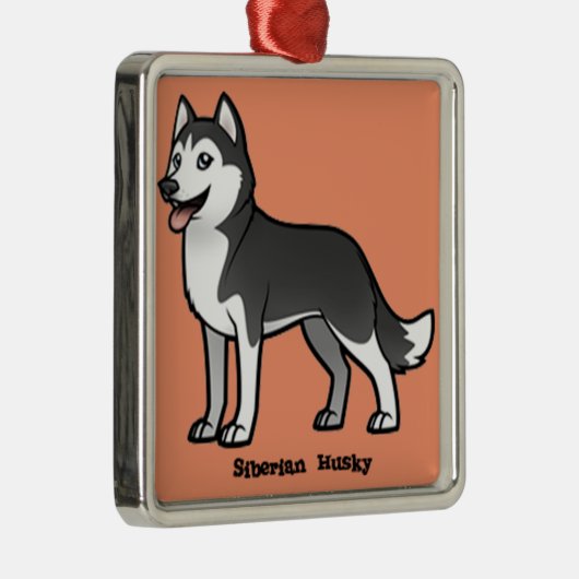 Siberian Husky Silbernes Ornament (Rechts)