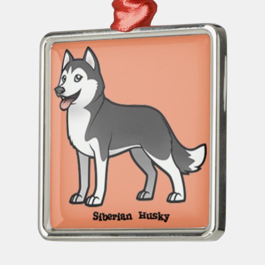 Siberian Husky Silbernes Ornament (Links)