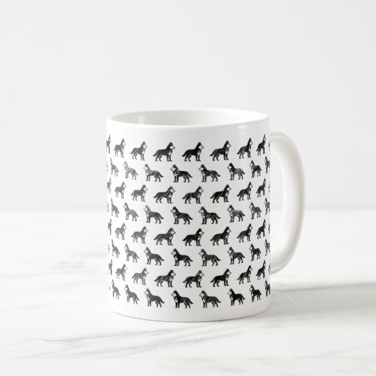Siberian Husky Sketch Design Tasse (VorderseiteRechts)