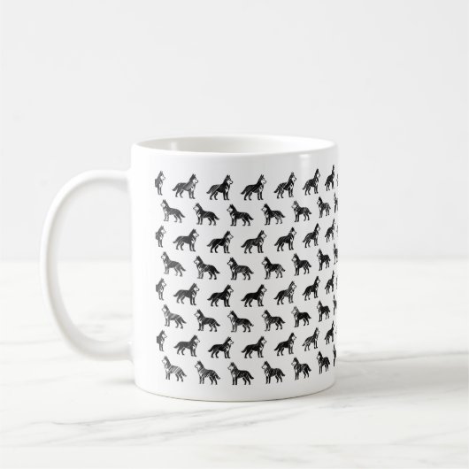 Siberian Husky Sketch Design Tasse (Links)