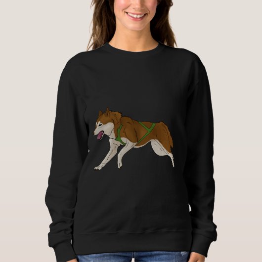 Siberian Husky Sled Dog Red Sweatshirt (Vorderseite)