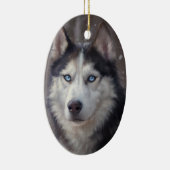 Siberian Husky Snow Keramik Ornament (Rechts)