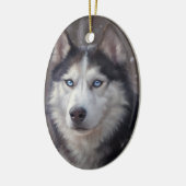 Siberian Husky Snow Keramik Ornament (Links)