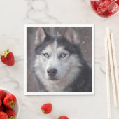 Siberian Husky Snow Serviette (Beispiel)