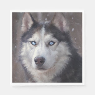 Siberian Husky Snow Serviette